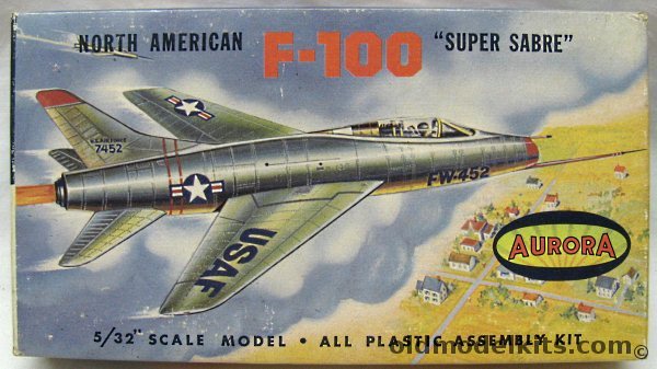 Aurora 1/103 North American F-100 Super Sabre, 490-70 plastic model kit